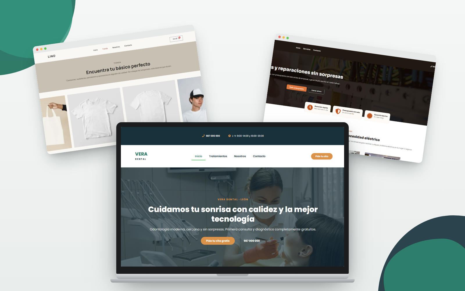 Muestrario de plantillas de p&aacute;ginas web adaptadas a m&oacute;vil y ordenador de MiWebF&aacute;cil
